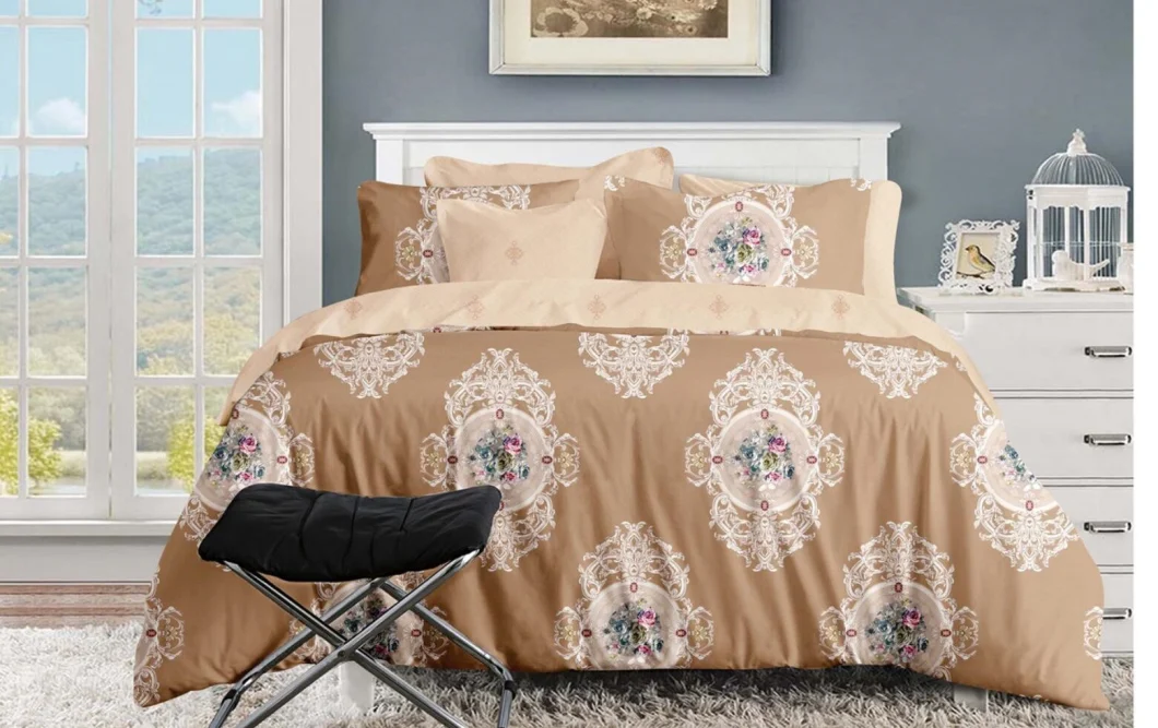 Microfiber Printed Medallion Bedding Set Bed Sheet Set Duvet Cover 4PCS