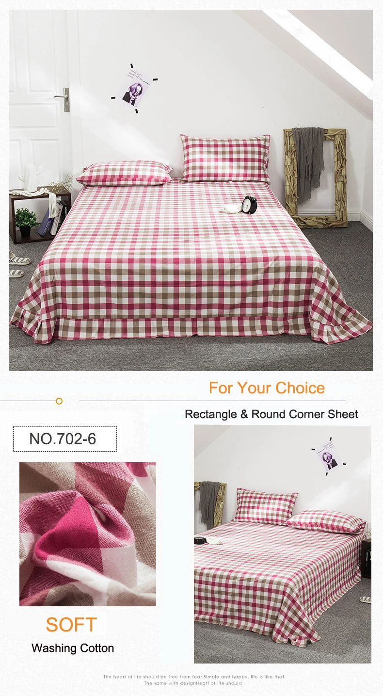 Wholesale Sheet Set High Quality Comfortable Fade for Queen Black and White Plaid Bed Linen