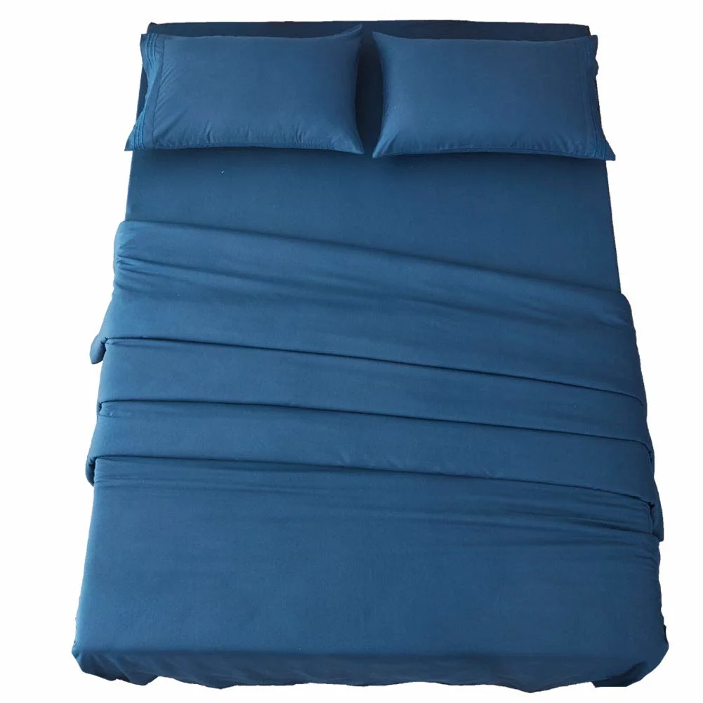 Bed Sheet Set Super Soft 100% Microfiber 1800 Thread Count Embroidered Hotel/Home Bed Comforter Set