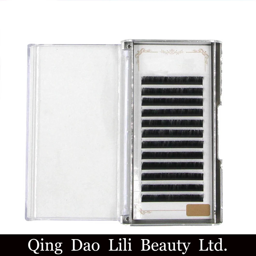 Super Black Wholesale Glossy Eyelash Waterproof Individual Eyelashes 3D Silk Lashes PBT