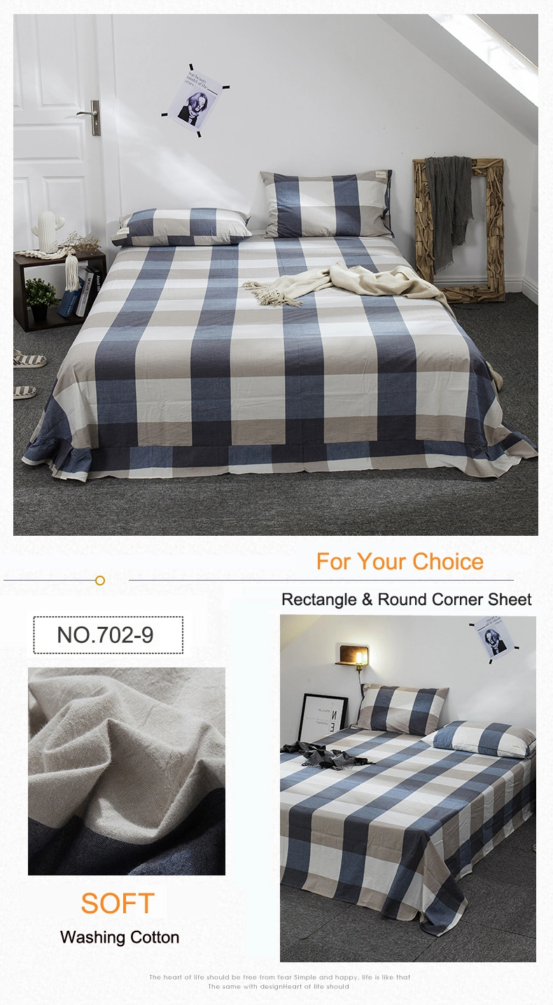New Product Bed Sheet Set Modern Design Breathable & Cooling for Blue Striped Twin Bed Linen