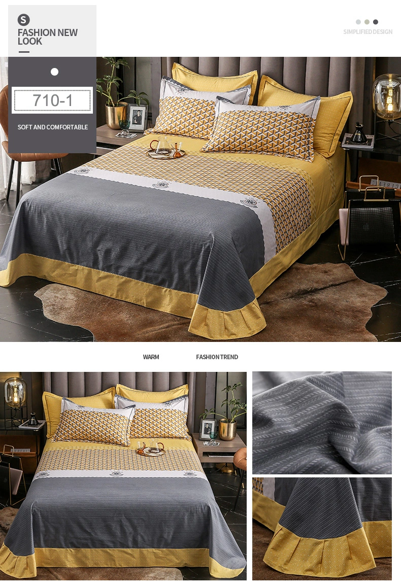 Luxurious Cotton Split King Size Size Sheet Set Fashion Style for Bed Linen