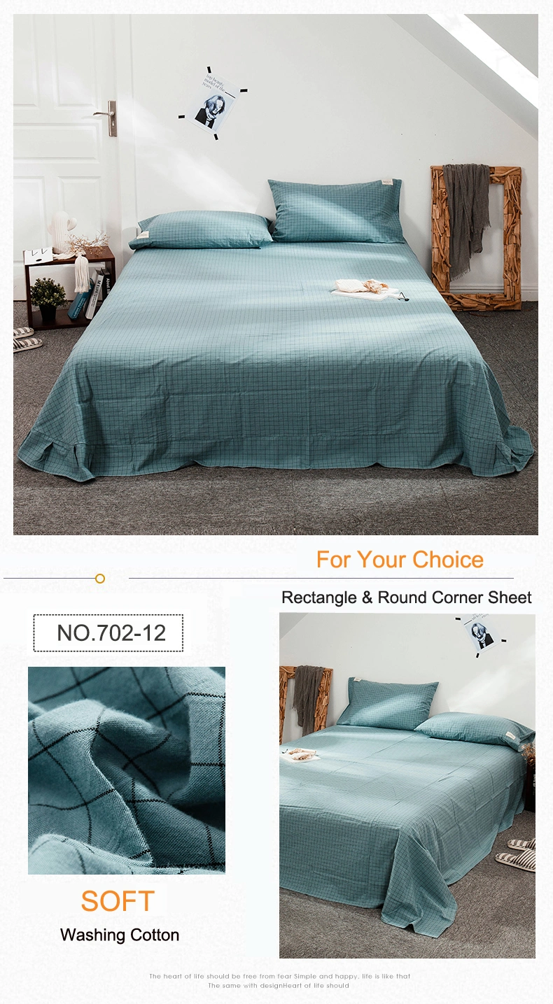 New Product Bed Sheet Set Modern Design Breathable & Cooling for Blue Striped Twin Bed Linen
