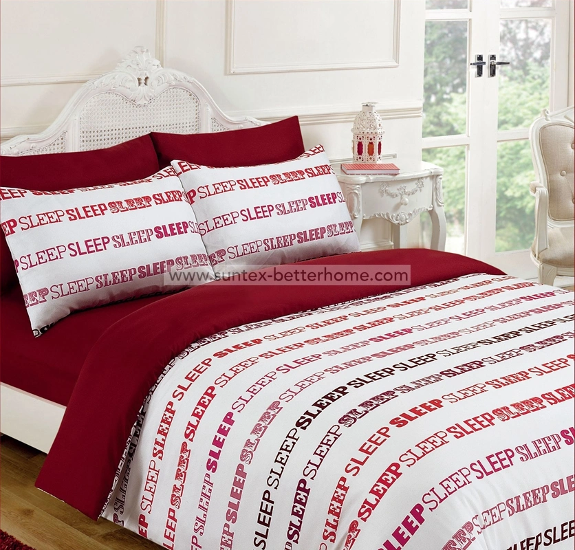 100%Polyester Bedding Set Printed Duvet Cover with Fitted Sheet Set