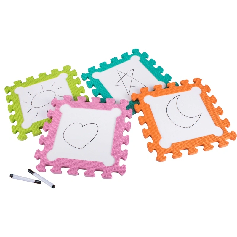 Play Mat Puzzle Mat Dry Erase Puzzle Foam Mats with Dry Erase Whiteboard for Learning and Drawing