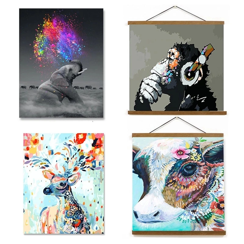 DIY Digital Unicorn Canvas Painting by Numbers for Children Kids