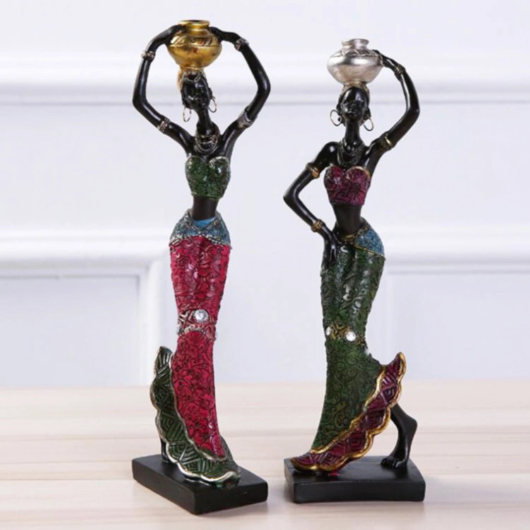 Black Art African Girls Figurine African Decoration Lady Crafts