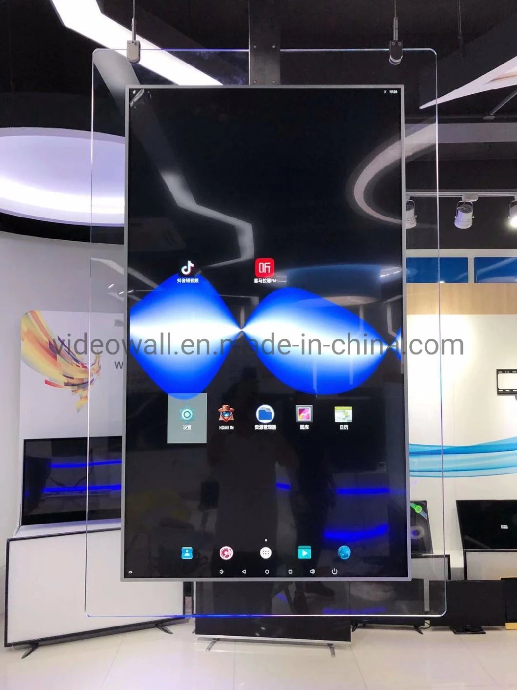 ultra slim Android OS double sided floor stand advertising display digital signage