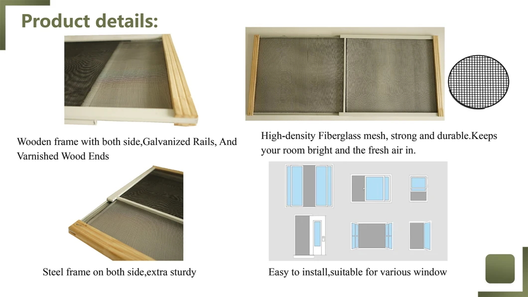 Horizontal or Vertial Adjustable Window Screen Adjustable Insect Screen