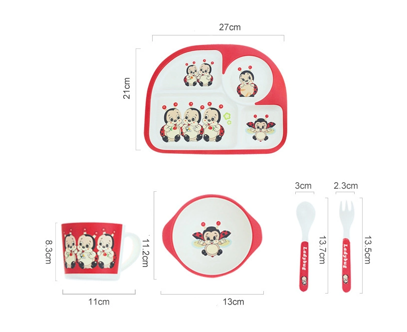 Dinner Tableware Dinner Bowl Fibre Tableware Kids Bamboo Fiber Kids Set Bamboo Fiber Tableware (SHIKECORE)