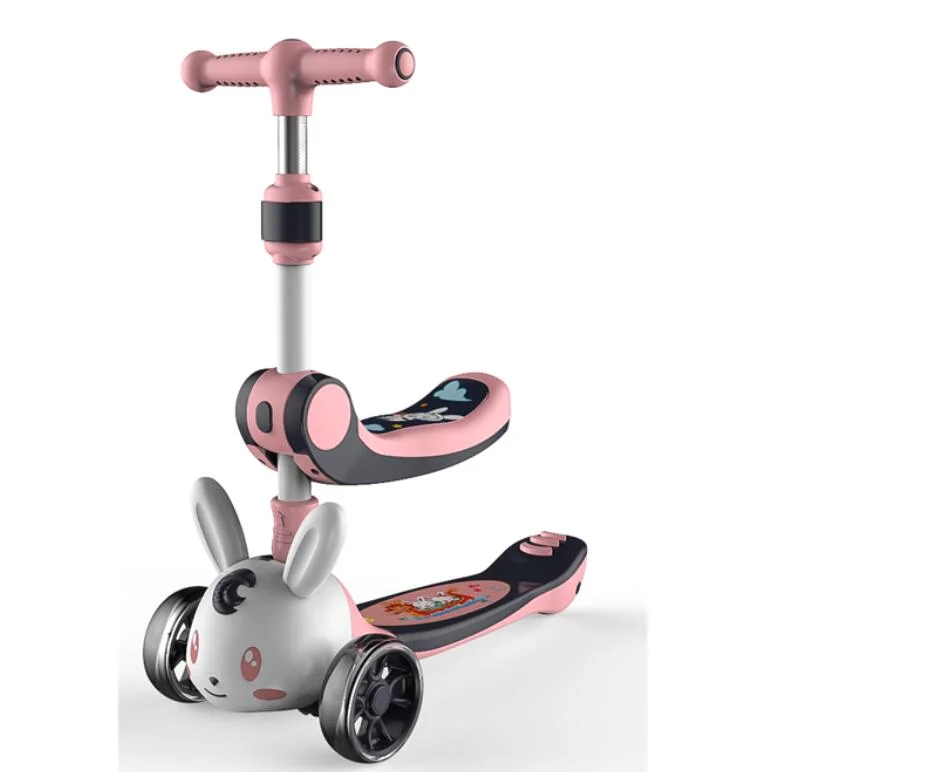 Foldable Adjustable 3 Wheel Kids Kick Scooter with Big Wheel Scooter 3 En 1 Kids Scooter for Kids with Foldable and Remov