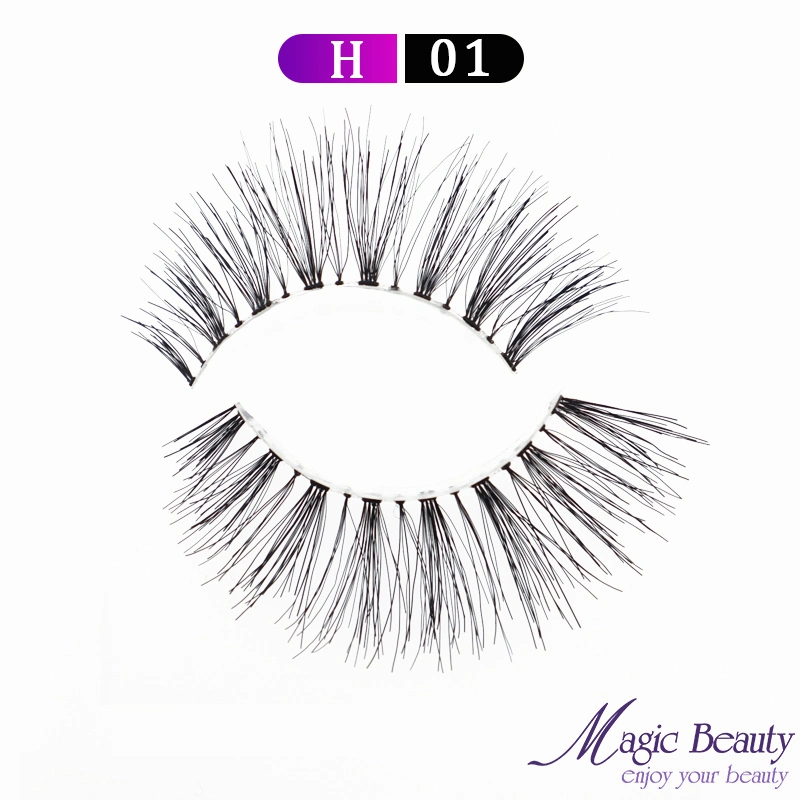 Wholesale Fluffy Natural H30 Human Hair Eyelashes Private Label Synthetic False Eyelashes with Makeup Artist