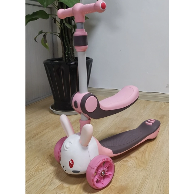 Foldable Adjustable 3 Wheel Kids Kick Scooter with Big Wheel Scooter 3 En 1 Kids Scooter for Kids with Foldable and Remov