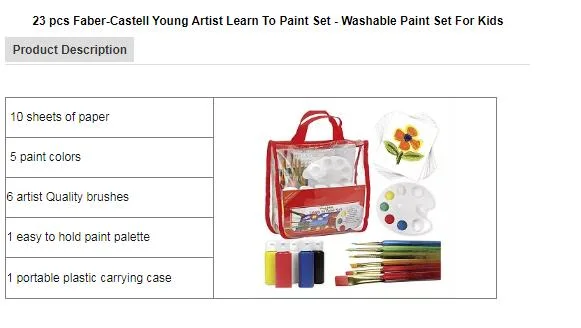 23 PCS Young Artist Learn to Paint Set - Washable Paint Set for Kids