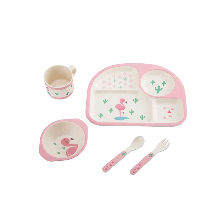 Dinner Tableware Dinner Bowl Fibre Tableware Kids Bamboo Fiber Kids Set Bamboo Fiber Tableware (SHIKECORE)