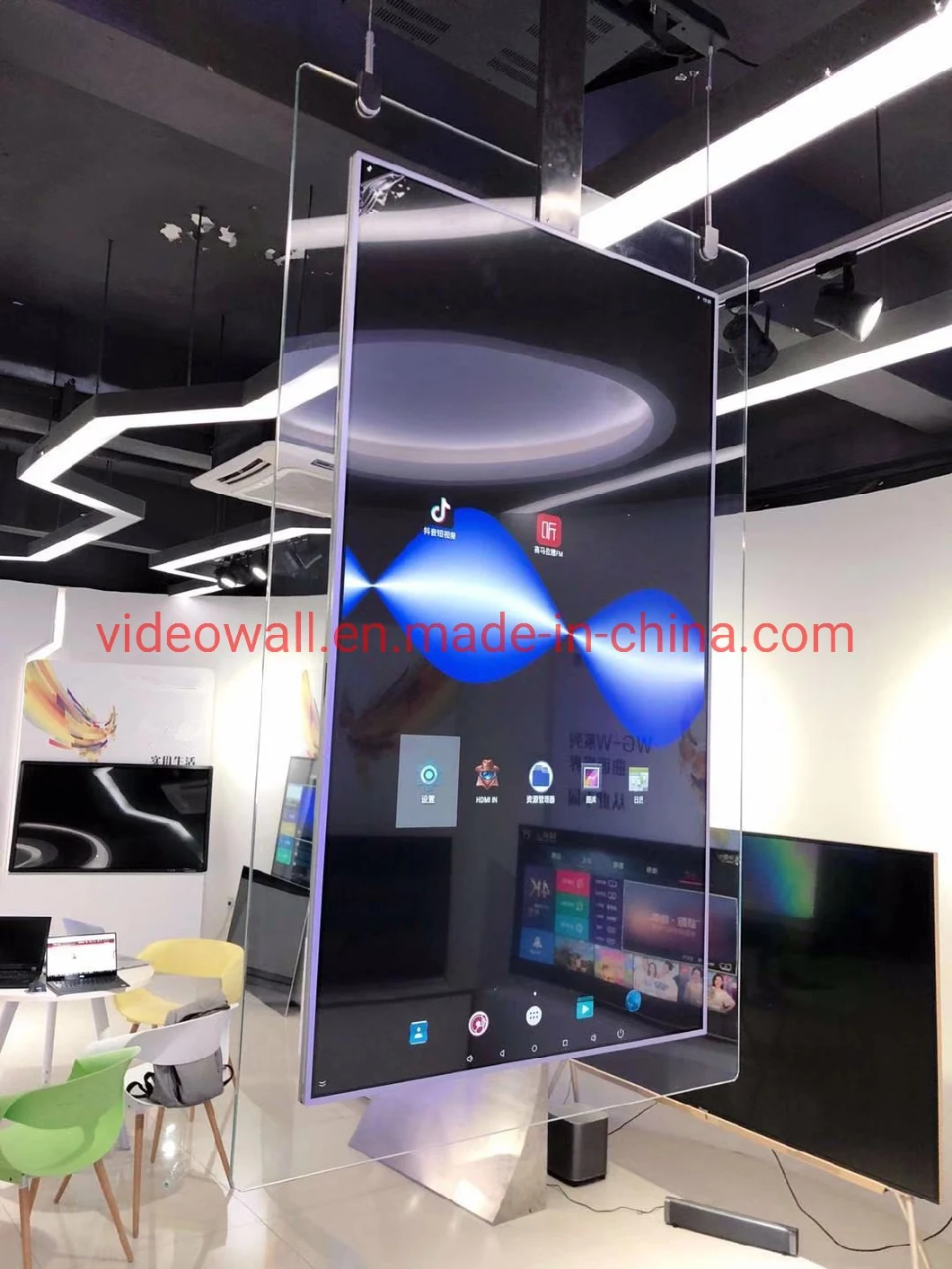 ultra slim Android OS double sided floor stand advertising display digital signage