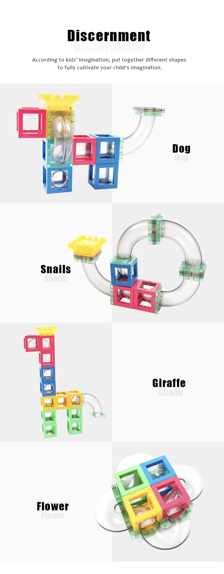 Magnetic Blocks Construction Children Education Track Marble Run Building Block