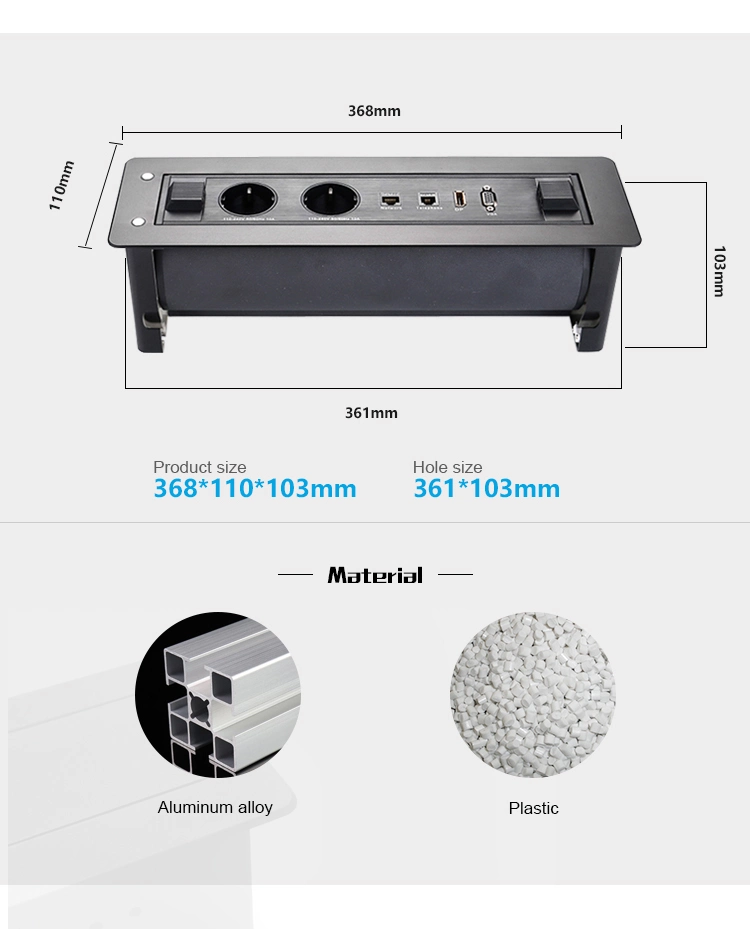 Desktop Embedded Table Power Socket Hidden Desktop Socket Electric Flip Socket