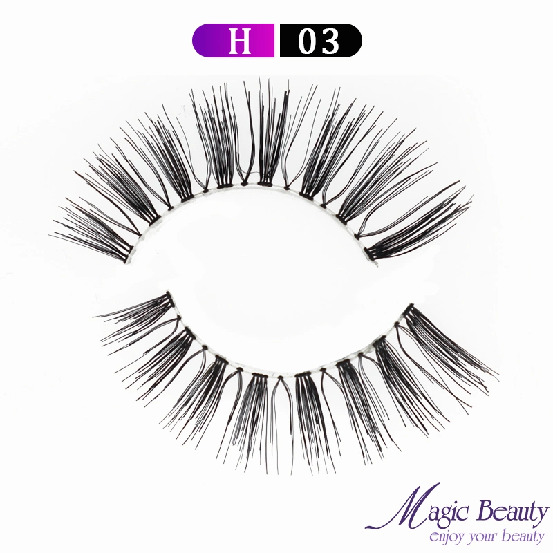 Wholesale Fluffy Natural H30 Human Hair Eyelashes Private Label Synthetic False Eyelashes with Makeup Artist