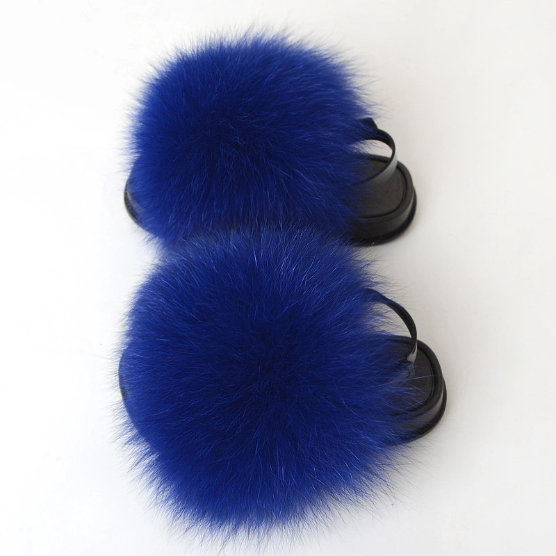 Kids Fur Slides with Back Strap, Wholesale Fur Slippers for Kids, Kids Fur Slides