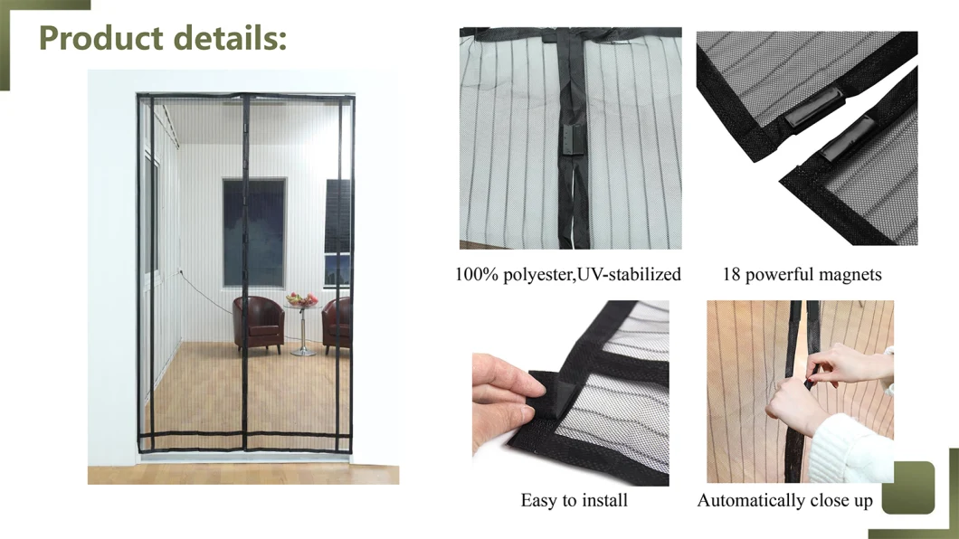 Self Closing Quick Anti Mosquito Door Screen Magnetic Insect Screen for Pet or Kids