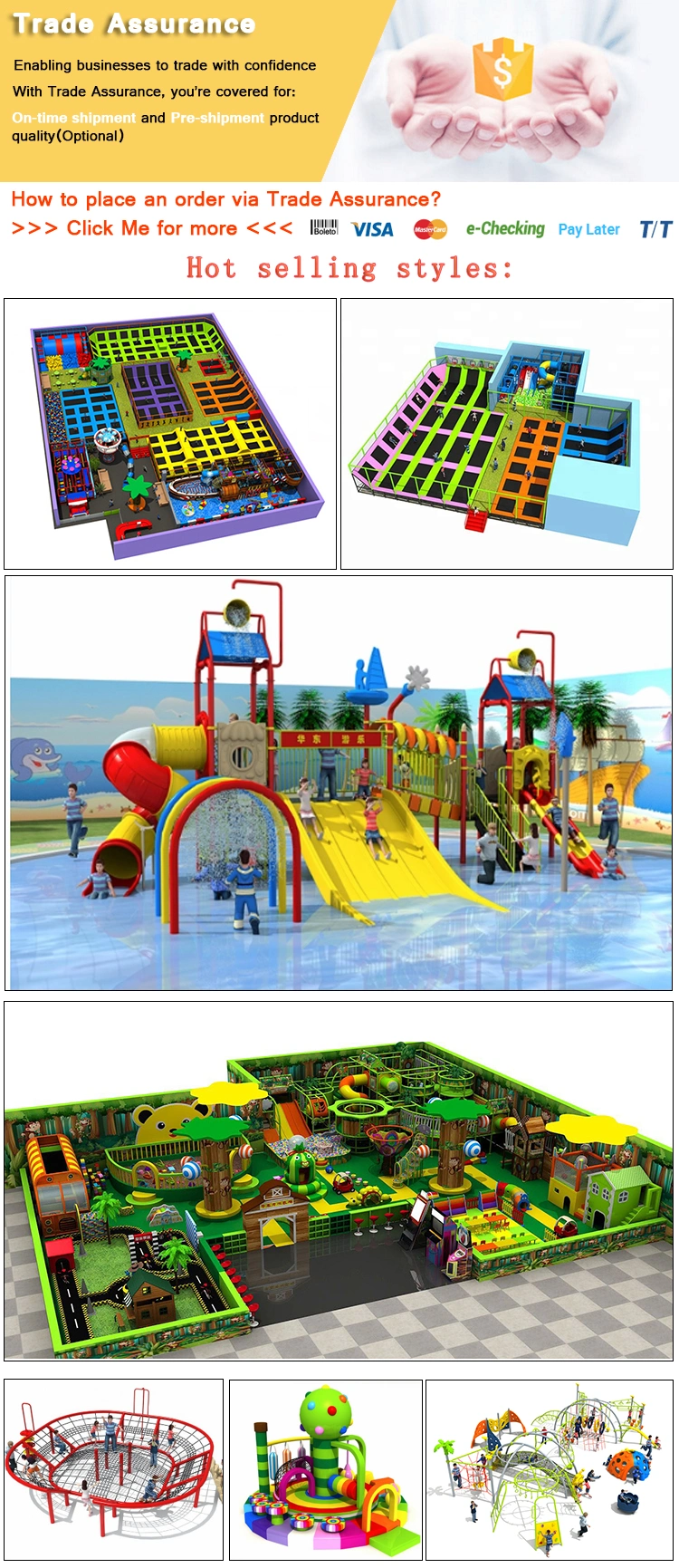 Outdoor Play Gym Commercial Kids Slide PE Board Outdoor Playground for Children