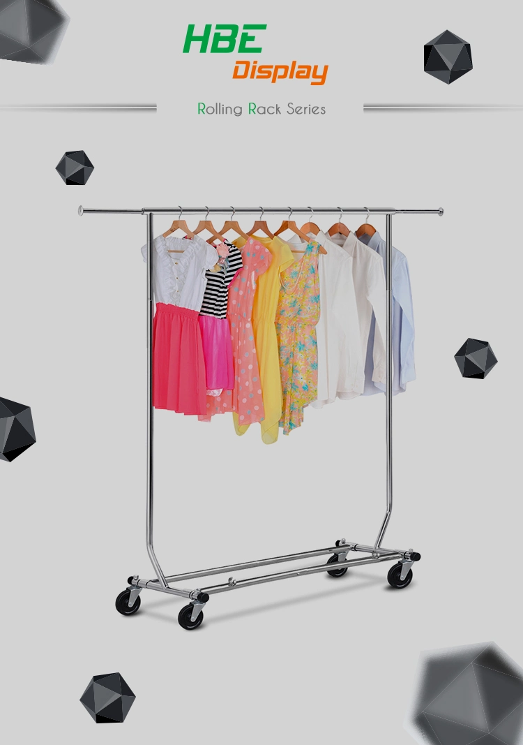 Double Sided Adjustable Collapsible Adjustable Chromed Garment Rack