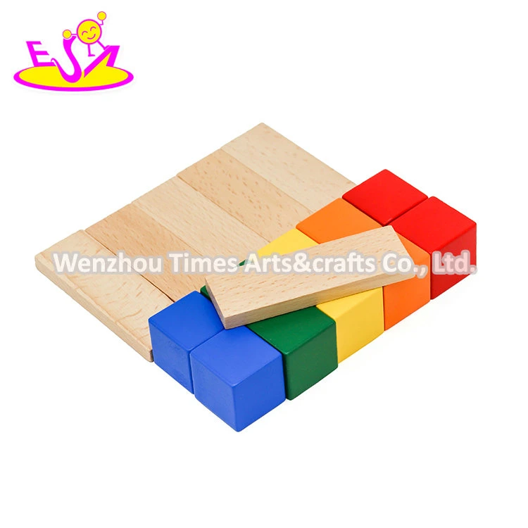 2021 Hot Selling Colored Wooden Kids Learning Blocks for Preschoolers W13A235