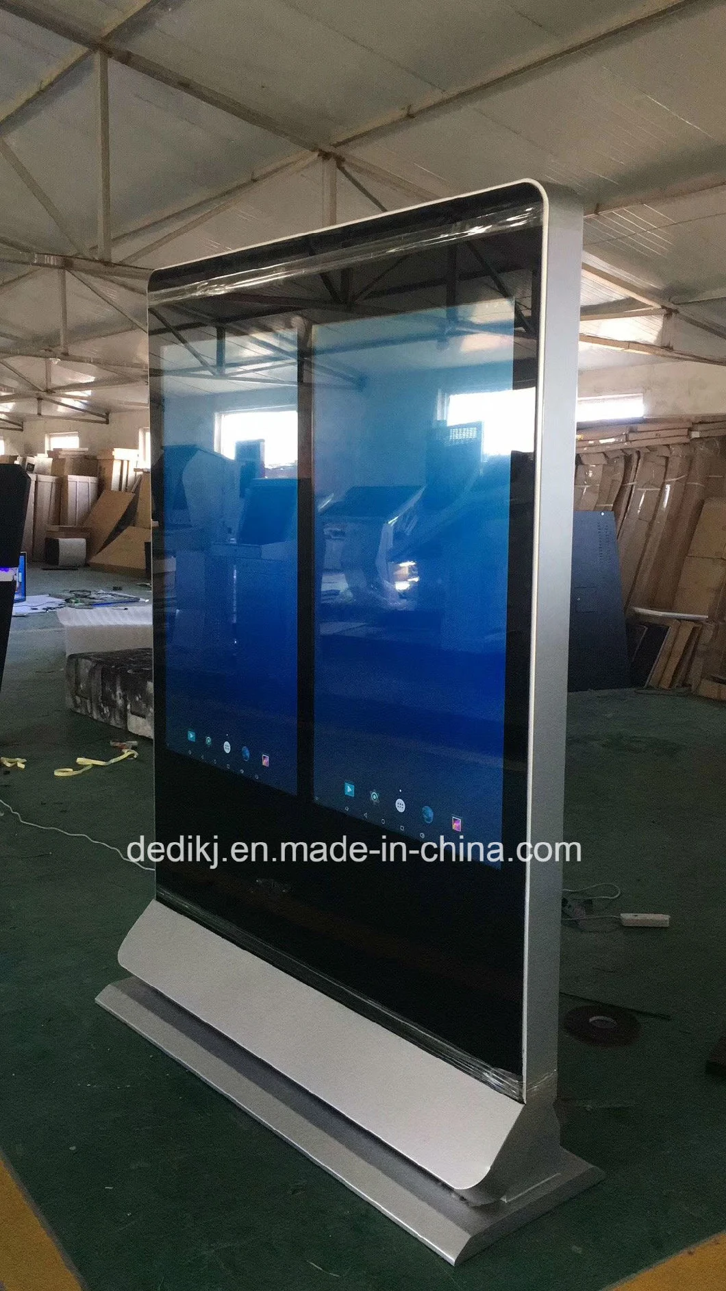 Dedi 55'' LCD Ad Display Floor Stand Double Sided Donation Touchscreen Kiosk