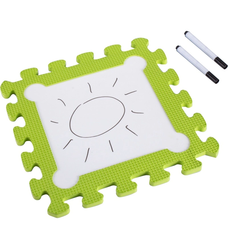 Play Mat Puzzle Mat Dry Erase Puzzle Foam Mats with Dry Erase Whiteboard for Learning and Drawing