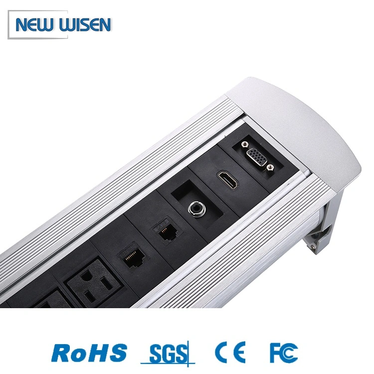 Desktop furniture Manual Flip Power Sockets Conference Desktop Multimedia Outlet for Office Conference Room