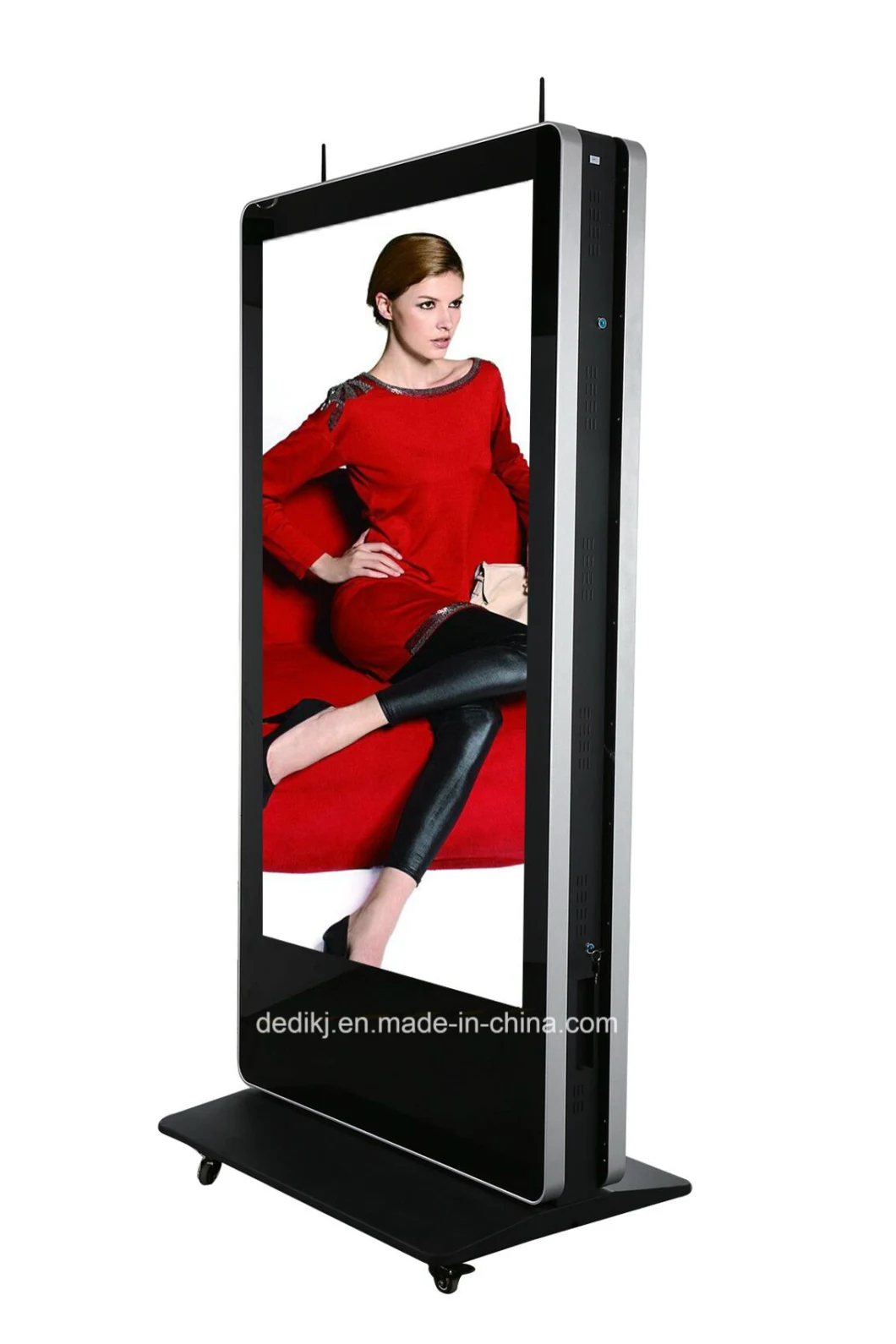 Dedi 55'' LCD Ad Display Floor Stand Double Sided Donation Touchscreen Kiosk