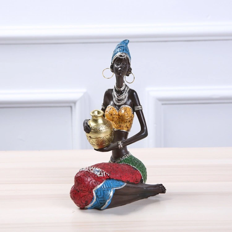 Black Art African Girls Figurine African Decoration Lady Crafts