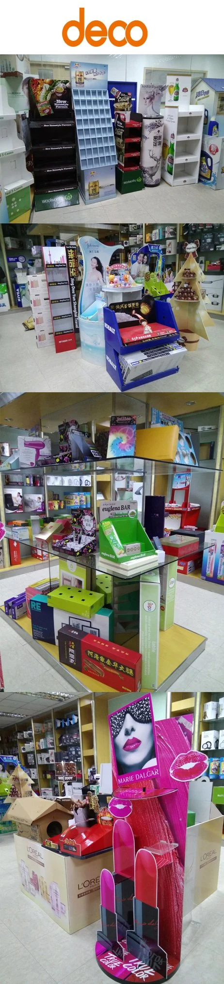 Exhibitor Customization Floorstand Folding Hexagonal Display Stand in The Corner