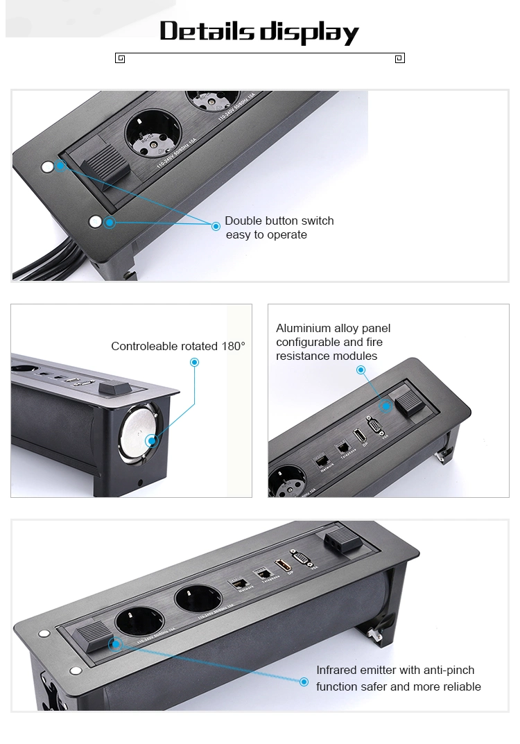 Desktop Embedded Table Power Socket Hidden Desktop Socket Electric Flip Socket