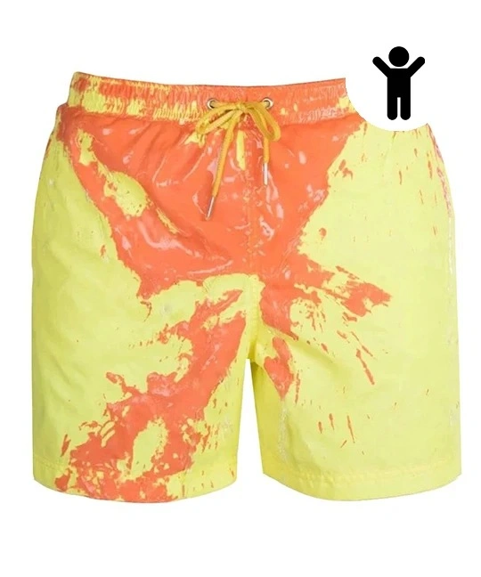 Custom Mens Beach Temperature-Sensitive Color-Changing Blank Swim Trunks Quick Dry Surfing Running Board Shorts