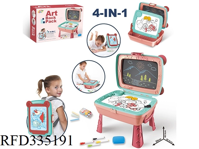 Backpack 4 in 1 Multifunctional School Bag Drawing Board Kids Art Set Drawing Study Tool Toys