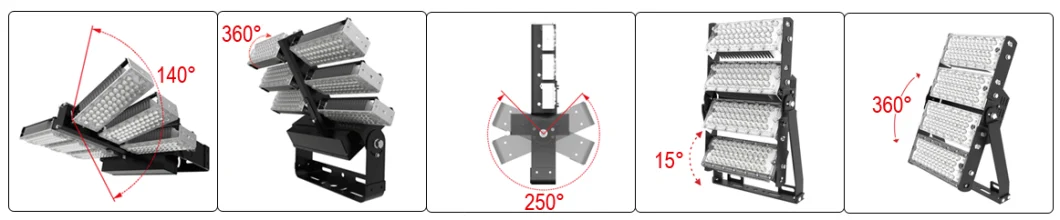 Adjustable Angle Waterproof IP66 High Power 400W Outdoor Energy Saving LED Stadium Flood Lamp