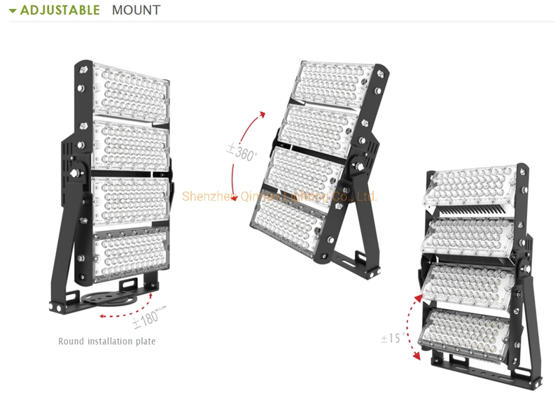 Adjustable Angle Waterproof IP66 High Power 400W Outdoor Energy Saving LED Stadium Flood Lamp