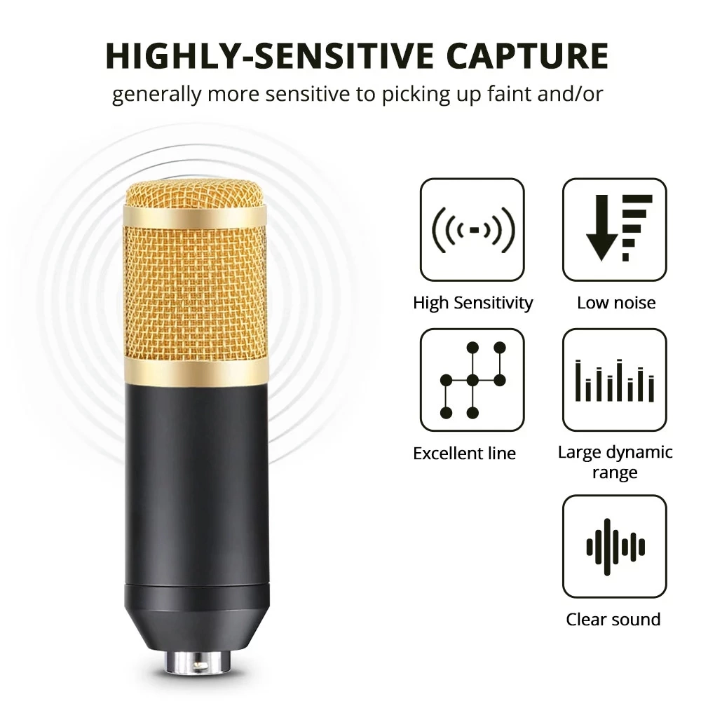 High Quality Portable Professional Studio Recording Microphone Set Condenser Microphone