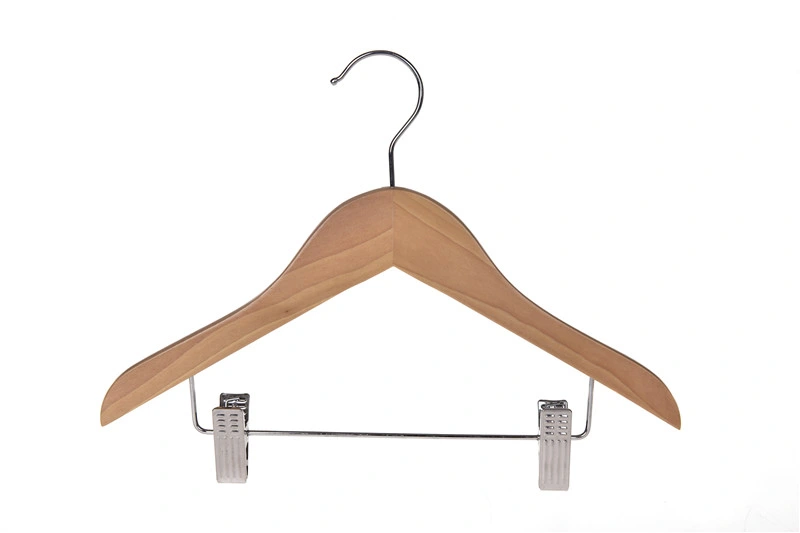 Winsun Adjustable Metal Clip Drying Rack  Kids Hanger Logo Solid Wooden Hanger