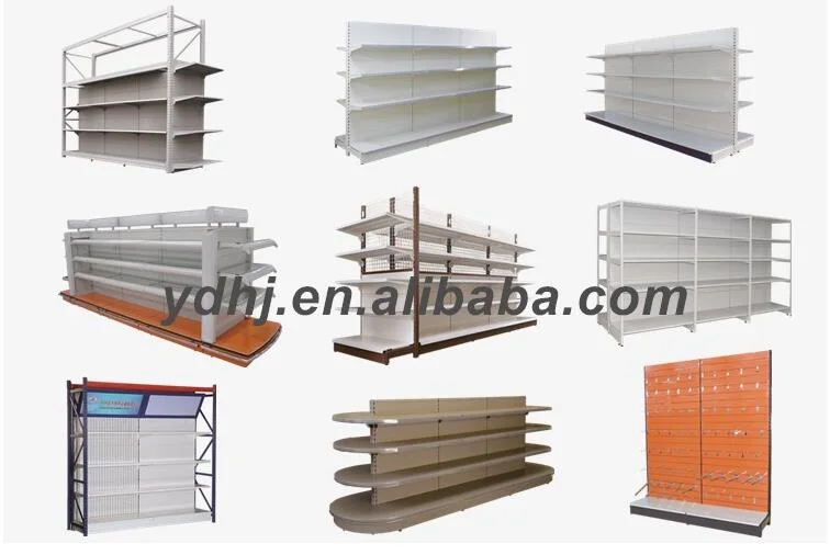 Changshu Factory Double Sided Supermarket Shelf Gondola Shelving with Wooden Side