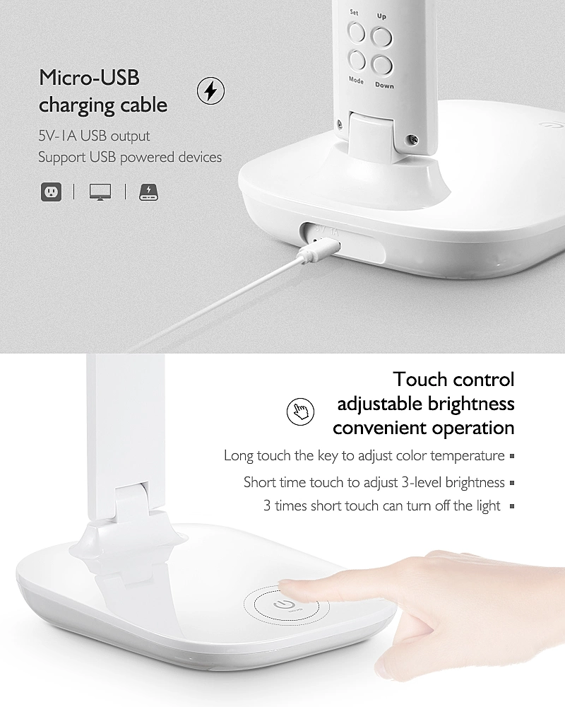 Rechargeable Foldable LED Table Lamp Desk Reading Lamp for Kids