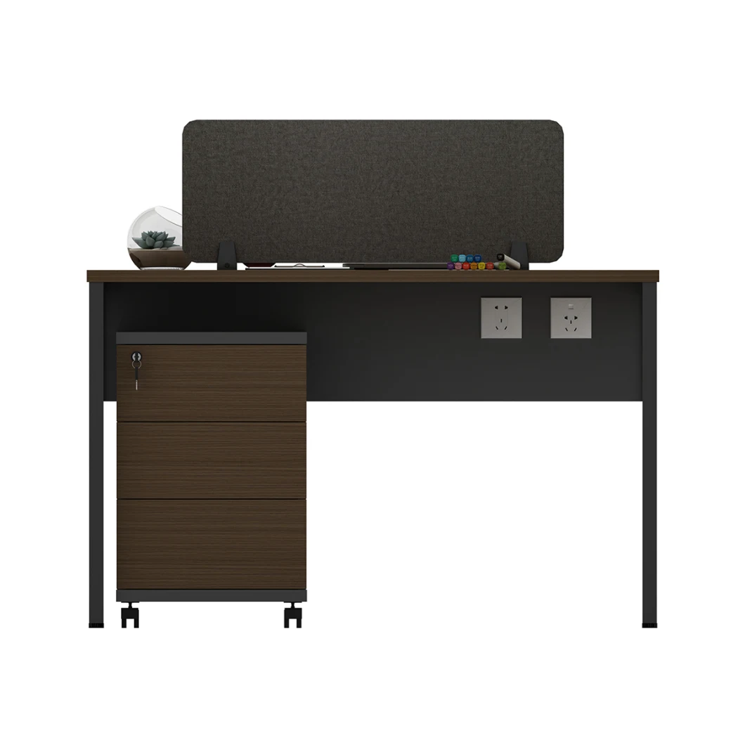 Convenient Mount MFC Wooden Workstation 2 Person Double Sided Office Desk with Drawers