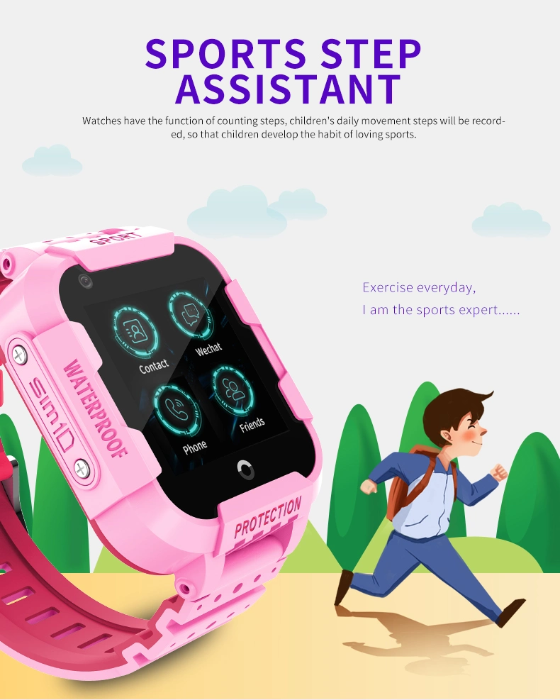 Kids Watch Girls Waterproof 4G SIM Card GPS Activity Tracker Kids Watch