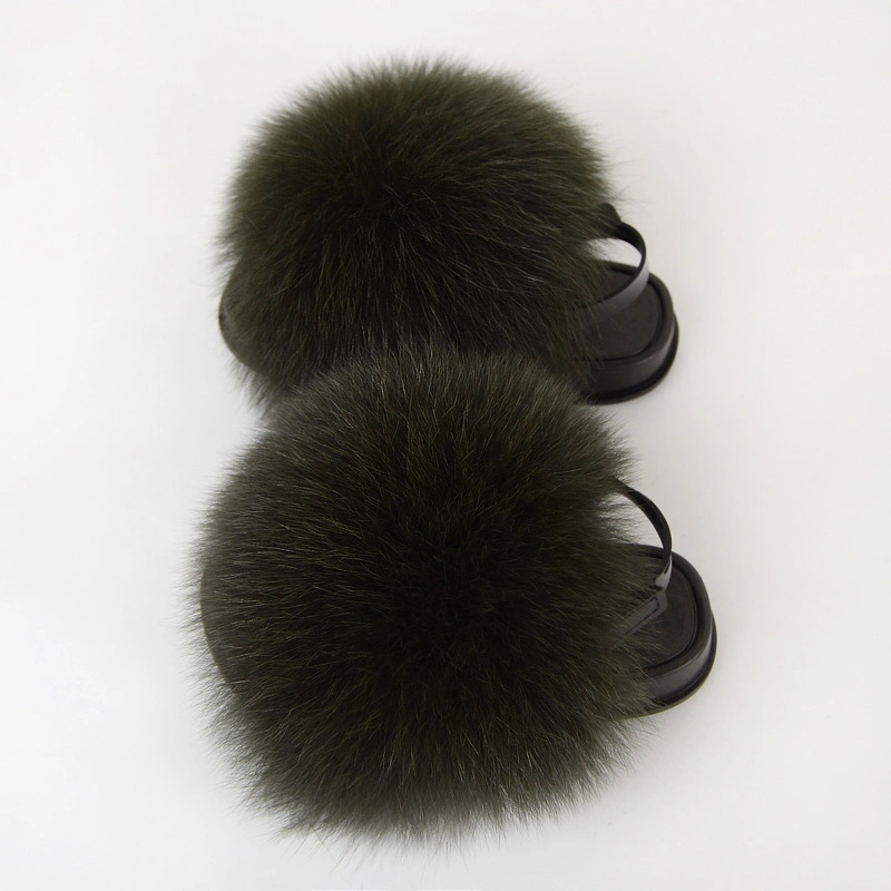 New Design Wholesale Kids Fur Slides, Kids Fur Slippers with Strap, Back Straps Kids Fur Slippers