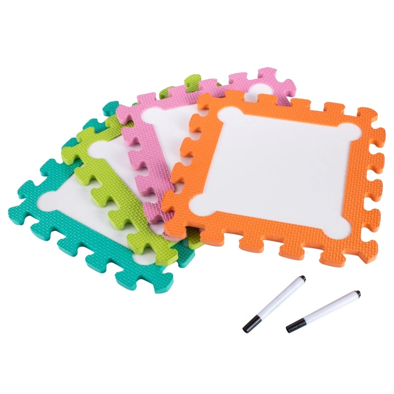 Play Mat Puzzle Mat Dry Erase Puzzle Foam Mats with Dry Erase Whiteboard for Learning and Drawing