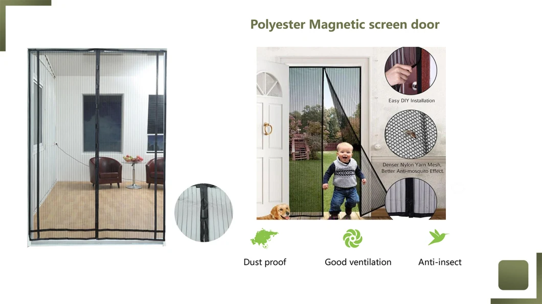 Self Closing Quick Anti Mosquito Door Screen Magnetic Insect Screen for Pet or Kids