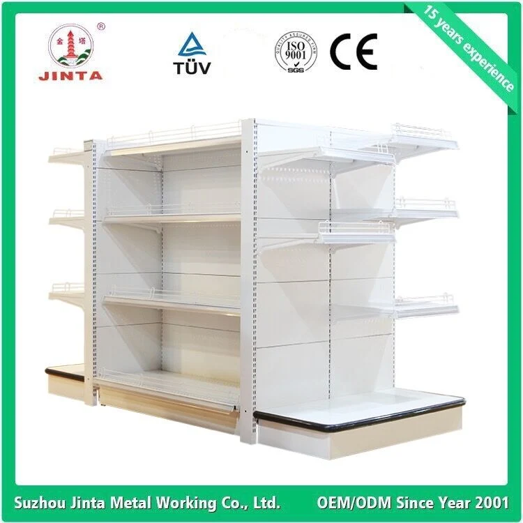 Double Sided Shelf with Wooden Material Back Board