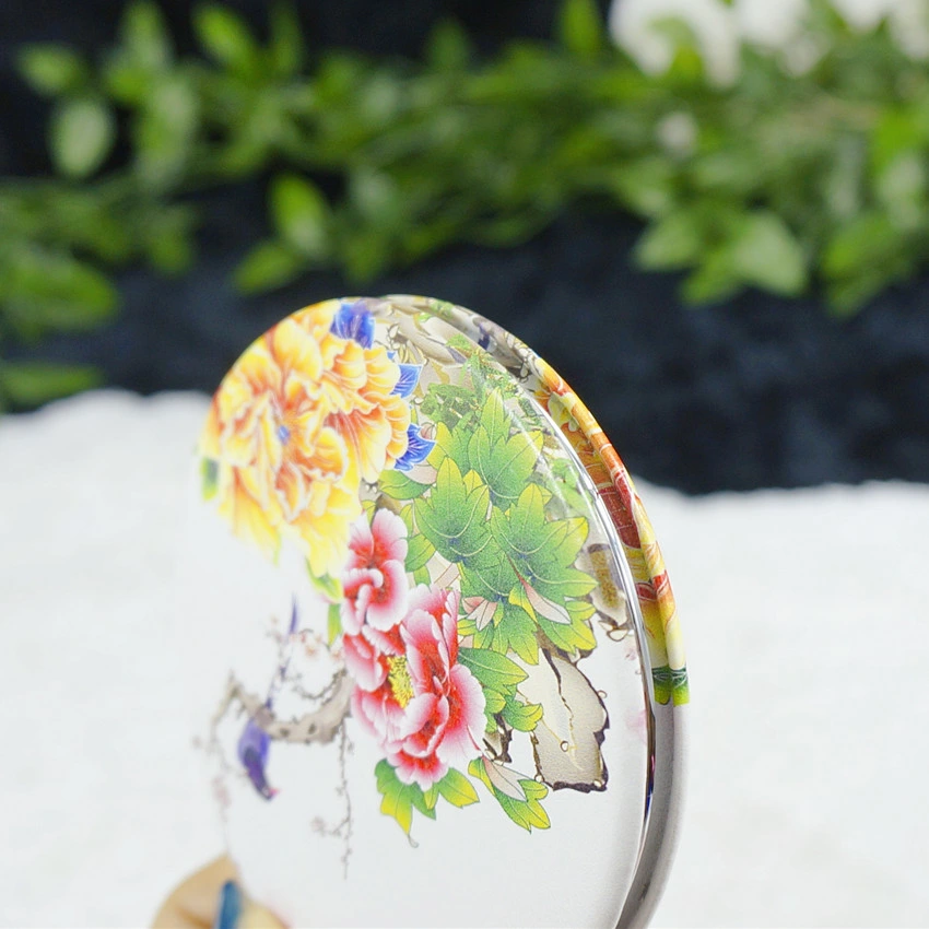 PU Compact Mirror Folding Double Sided Classic Traditional Painting Collection